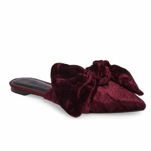 {Rebecca Minkoff} Alexis Velvet Bow Mule Size 7.5M
